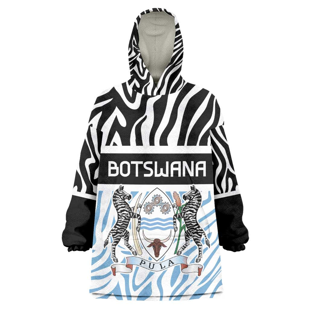 Botswana Personalized Kid Wearable Blanket Hoodie African Zebra Skins Pattern - African Pride