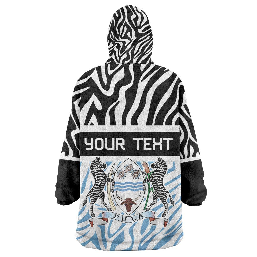 Botswana Personalized Kid Wearable Blanket Hoodie African Zebra Skins Pattern - African Pride