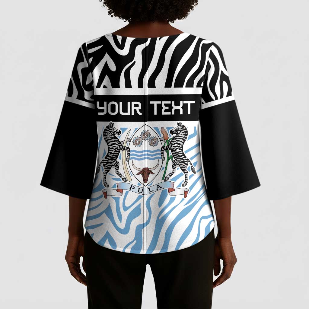 Botswana Personalized Kimono Sleeve Blouse African Zebra Skins Pattern