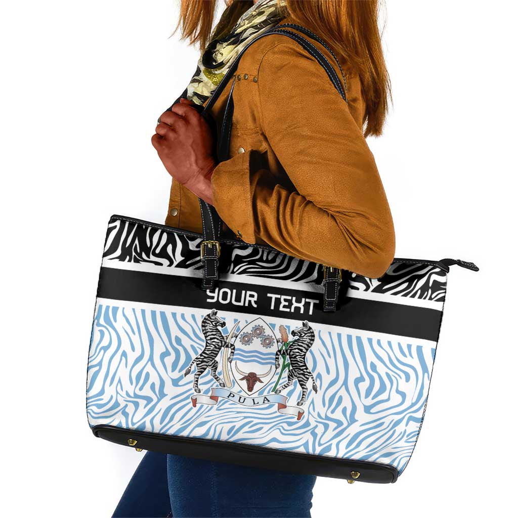 Botswana Personalized Leather Tote Bag African Zebra Skins Pattern - African Pride