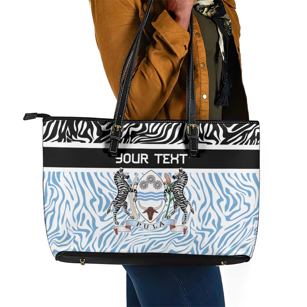 Botswana Personalized Leather Tote Bag African Zebra Skins Pattern - African Pride