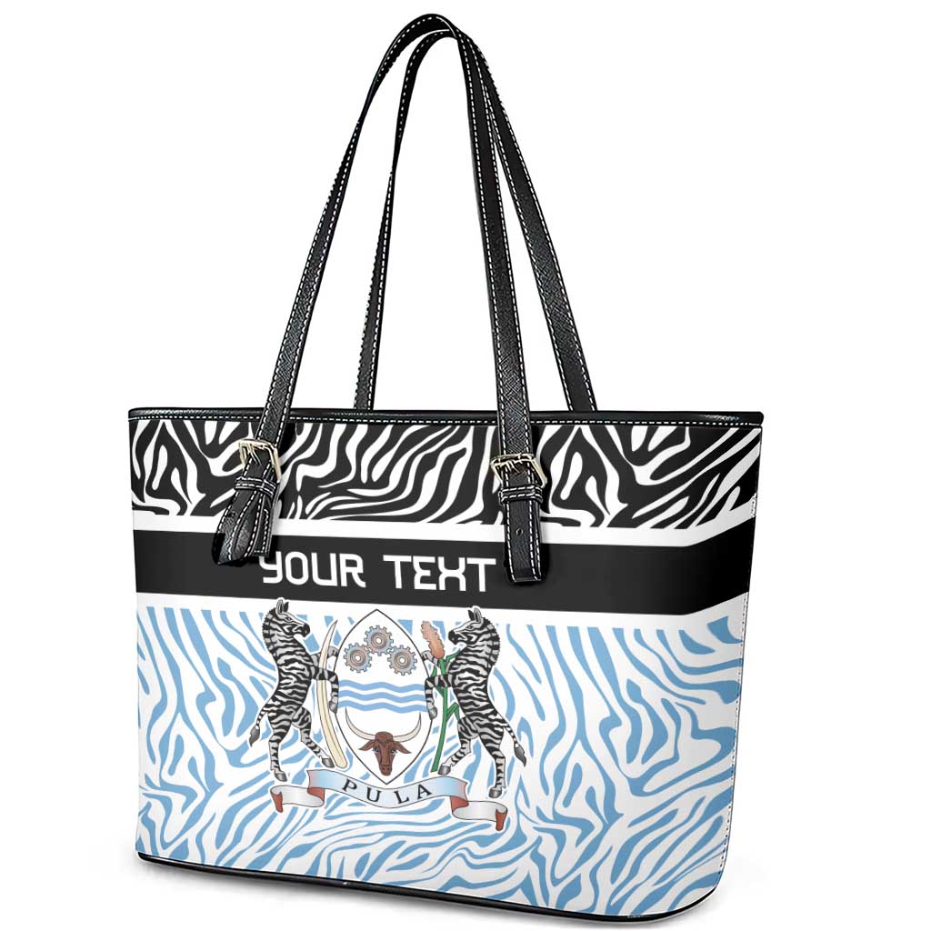 Botswana Personalized Leather Tote Bag African Zebra Skins Pattern - African Pride