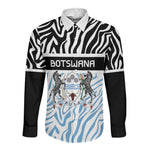 Botswana Personalized Long Sleeve Button Shirt African Zebra Skins Pattern - African Pride