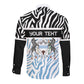 Botswana Personalized Long Sleeve Button Shirt African Zebra Skins Pattern - African Pride