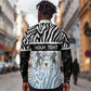 Botswana Personalized Long Sleeve Button Shirt African Zebra Skins Pattern - African Pride