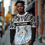 Botswana Personalized Long Sleeve Shirt African Zebra Skins Pattern - African Pride
