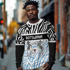 Botswana Personalized Long Sleeve Shirt African Zebra Skins Pattern - African Pride
