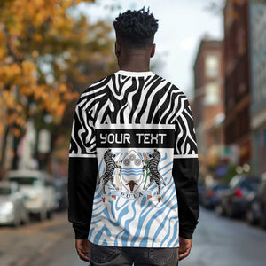 Botswana Personalized Long Sleeve Shirt African Zebra Skins Pattern - African Pride