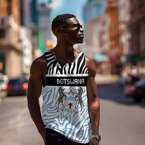 Botswana Personalized Men Tank Top African Zebra Skins Pattern - African Pride