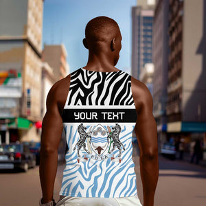 Botswana Personalized Men Tank Top African Zebra Skins Pattern - African Pride