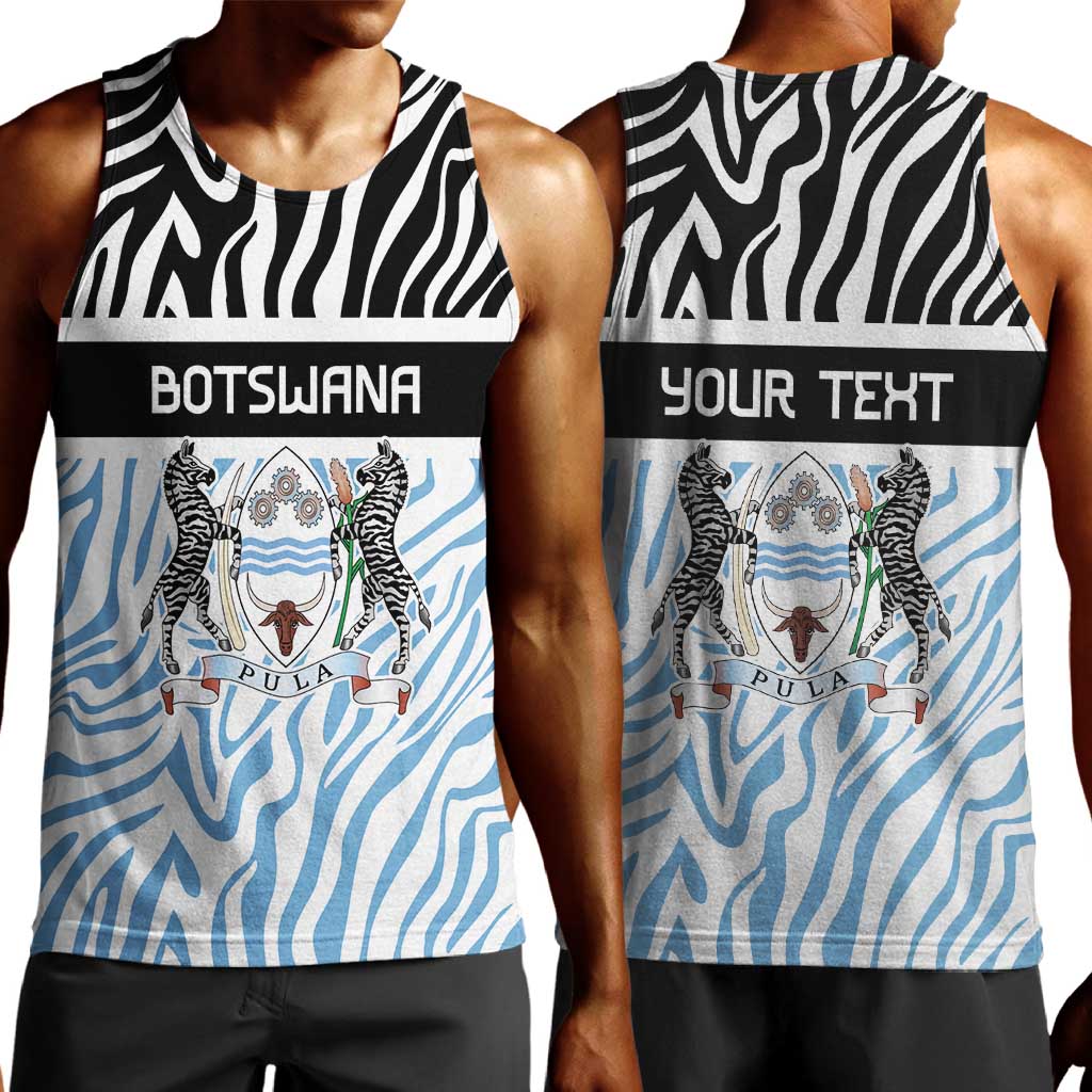 Botswana Personalized Men Tank Top African Zebra Skins Pattern - African Pride