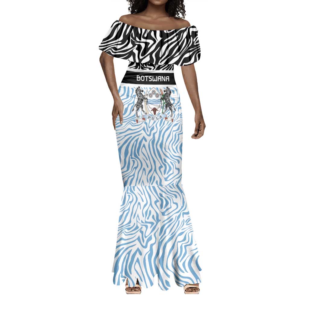 Botswana Personalized Mermaid Dress African Zebra Skins Pattern - African Pride