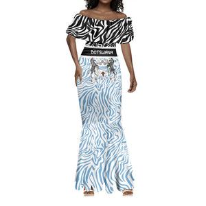 Botswana Personalized Mermaid Dress African Zebra Skins Pattern - African Pride