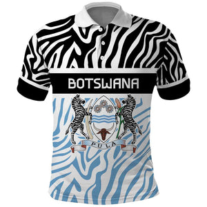 Botswana Personalized Polo Shirt African Zebra Skins Pattern - African Pride