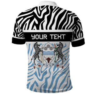 Botswana Personalized Polo Shirt African Zebra Skins Pattern - African Pride