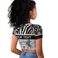 Botswana Personalized Raglan Cropped T shirt African Zebra Skins Pattern - African Pride