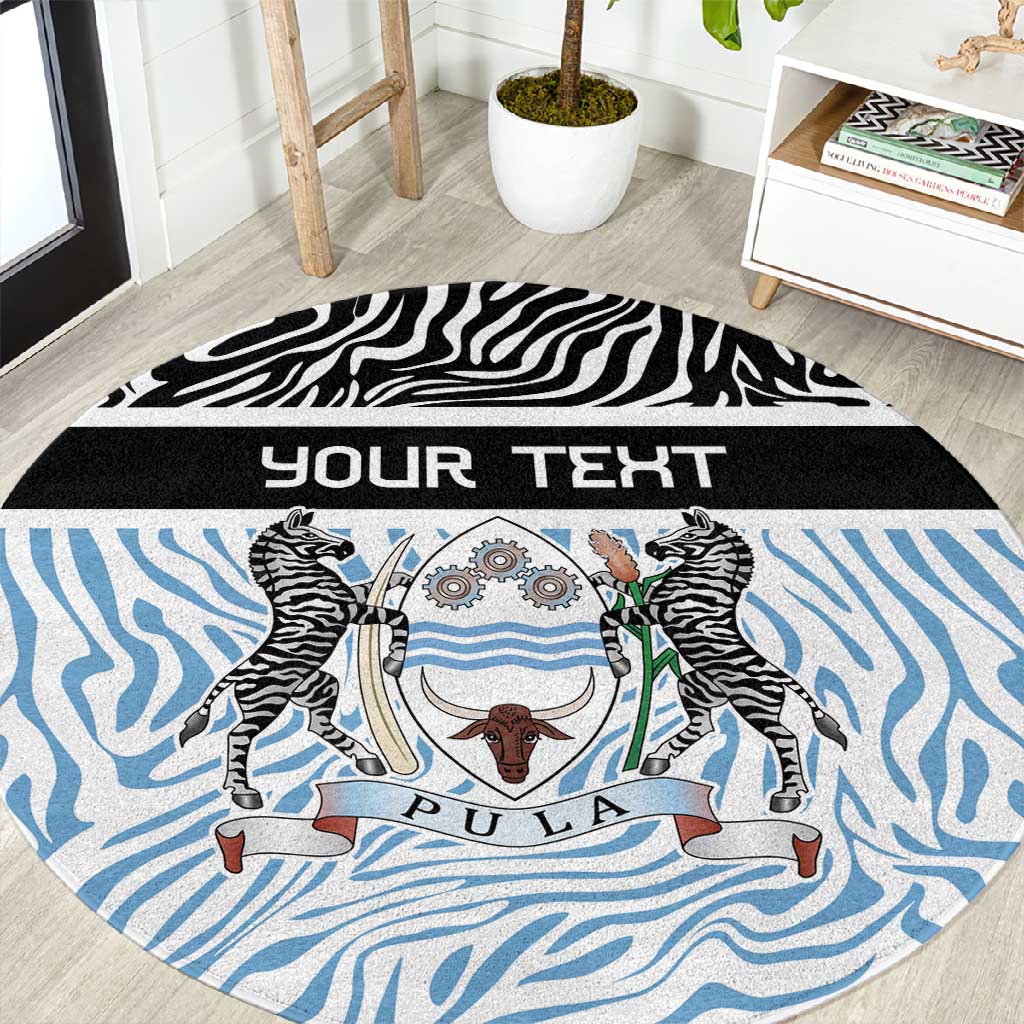 Botswana Personalized Round Carpet African Zebra Skins Pattern - African Pride