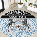 Botswana Personalized Round Carpet African Zebra Skins Pattern - African Pride
