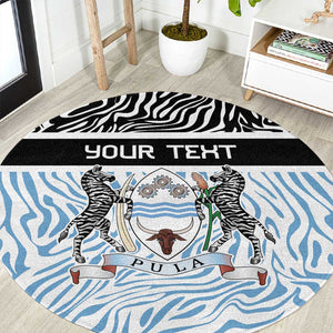 Botswana Personalized Round Carpet African Zebra Skins Pattern - African Pride