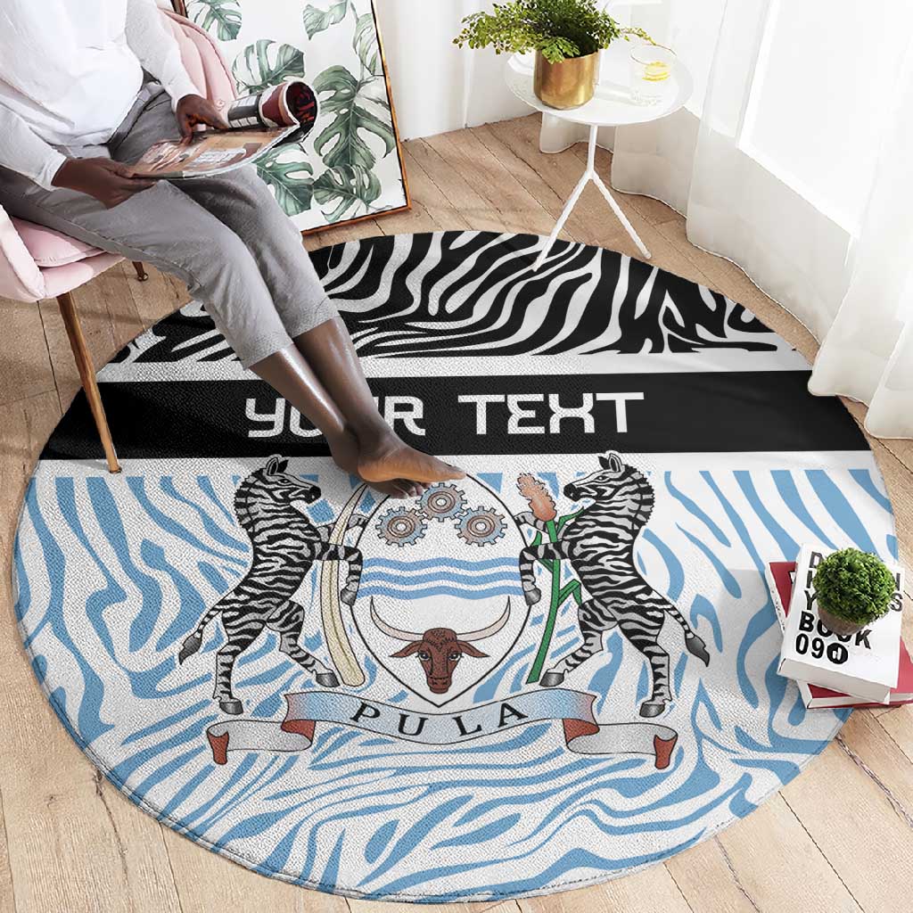 Botswana Personalized Round Carpet African Zebra Skins Pattern - African Pride