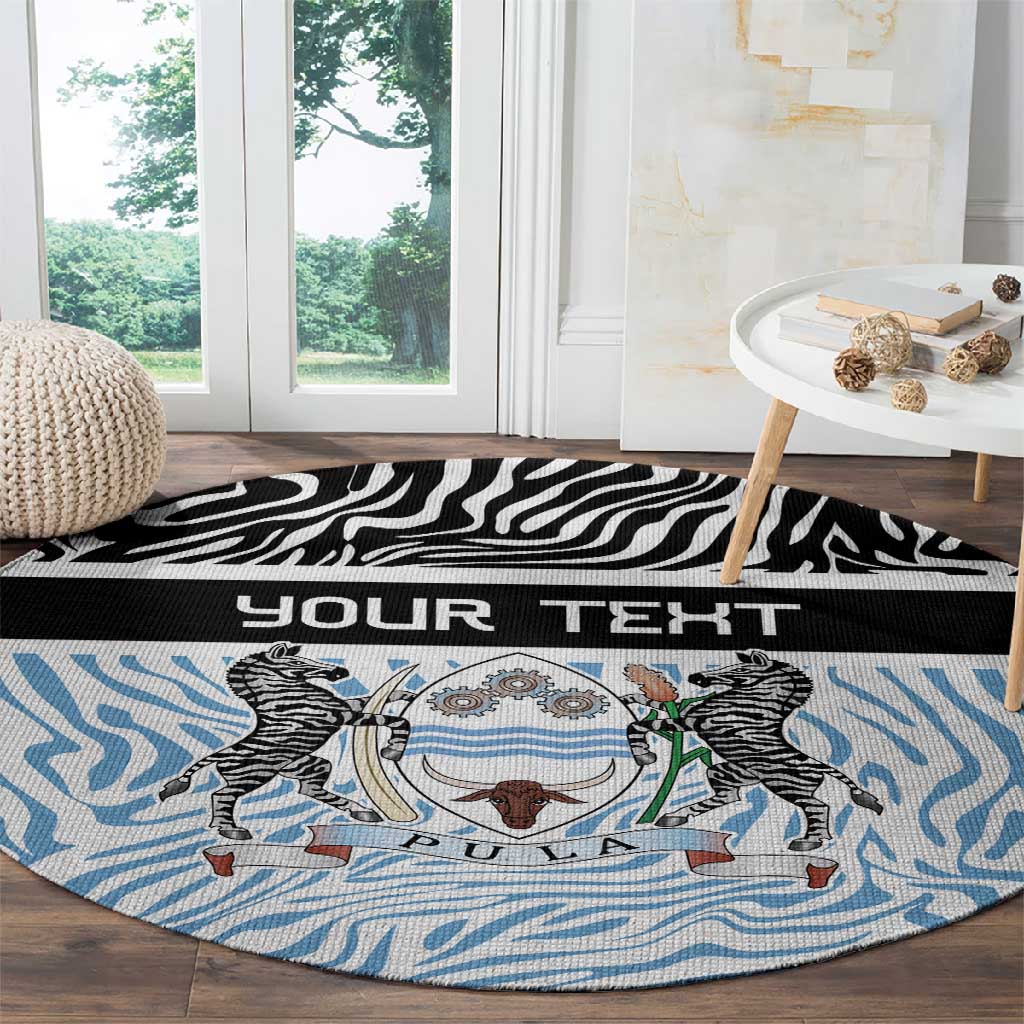 Botswana Personalized Round Carpet African Zebra Skins Pattern - African Pride