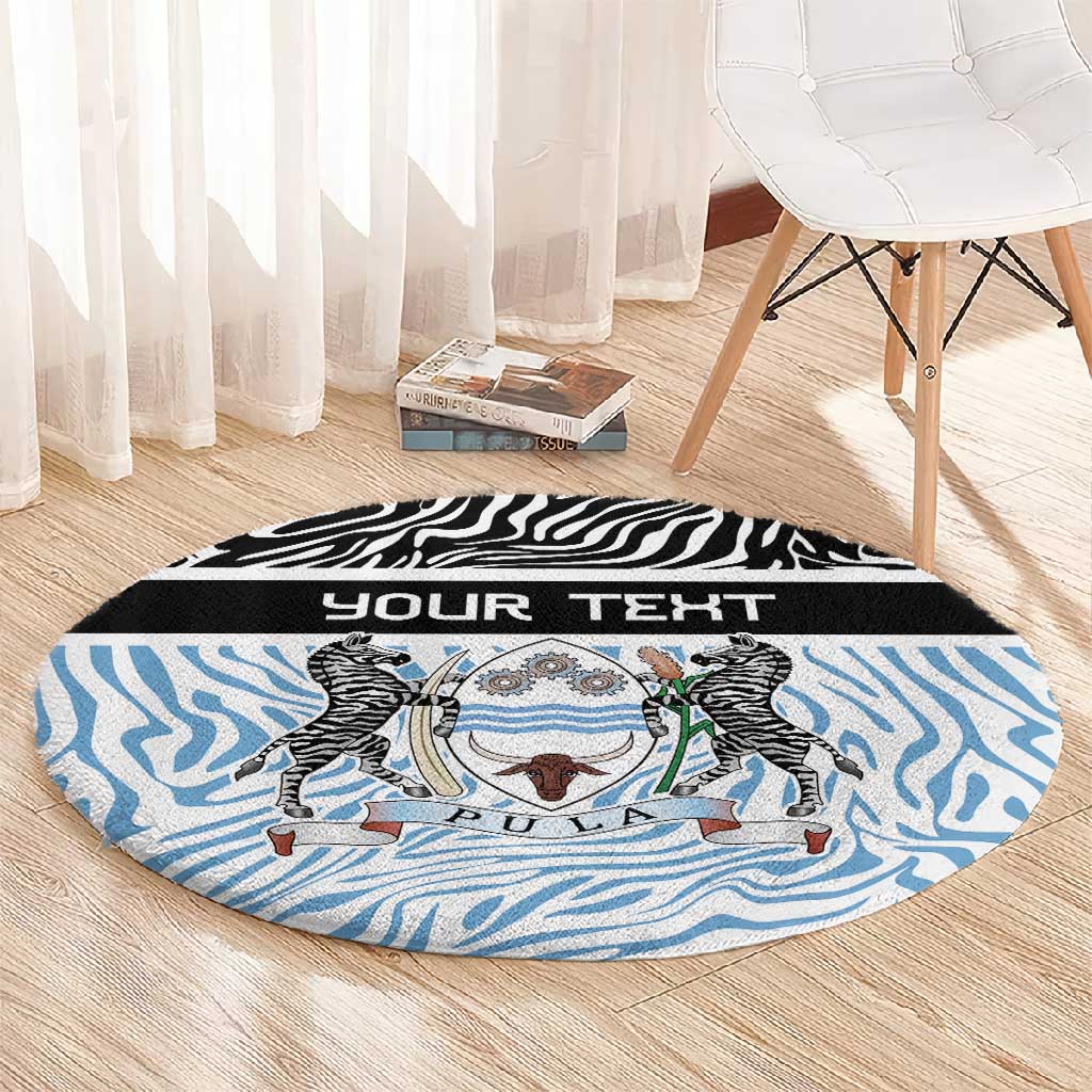 Botswana Personalized Round Carpet African Zebra Skins Pattern - African Pride