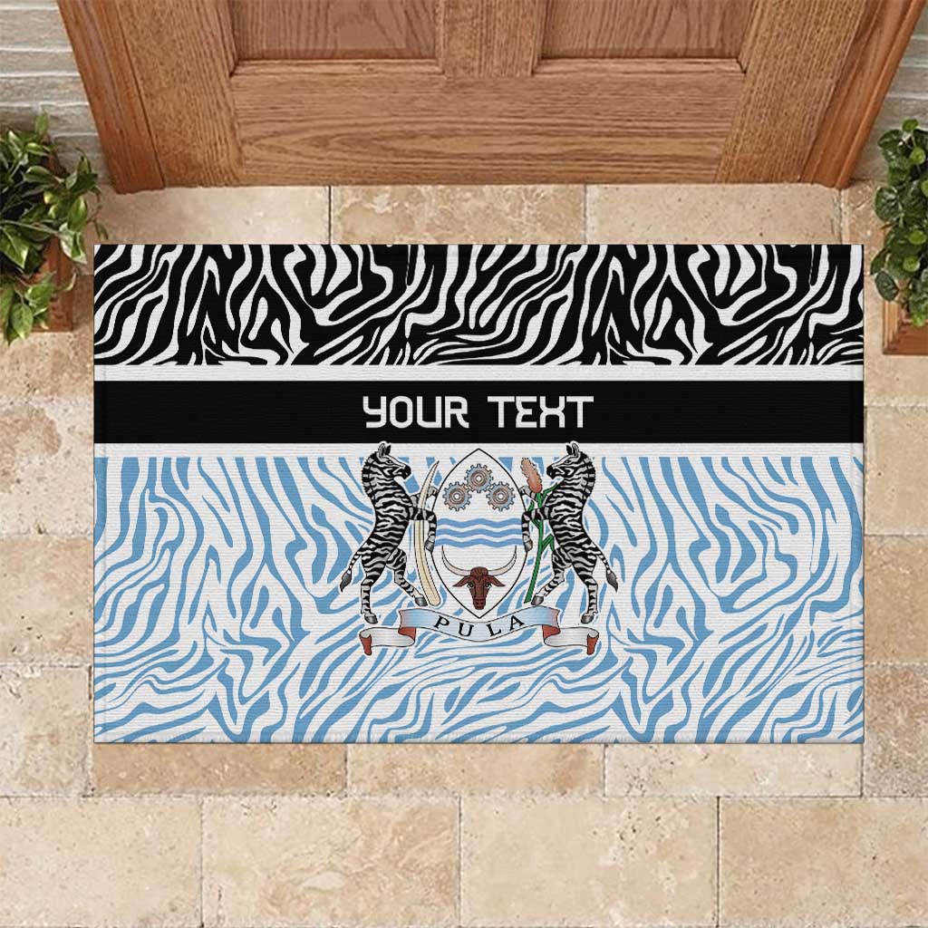 Botswana Personalized Rubber Doormat African Zebra Skins Pattern - African Pride