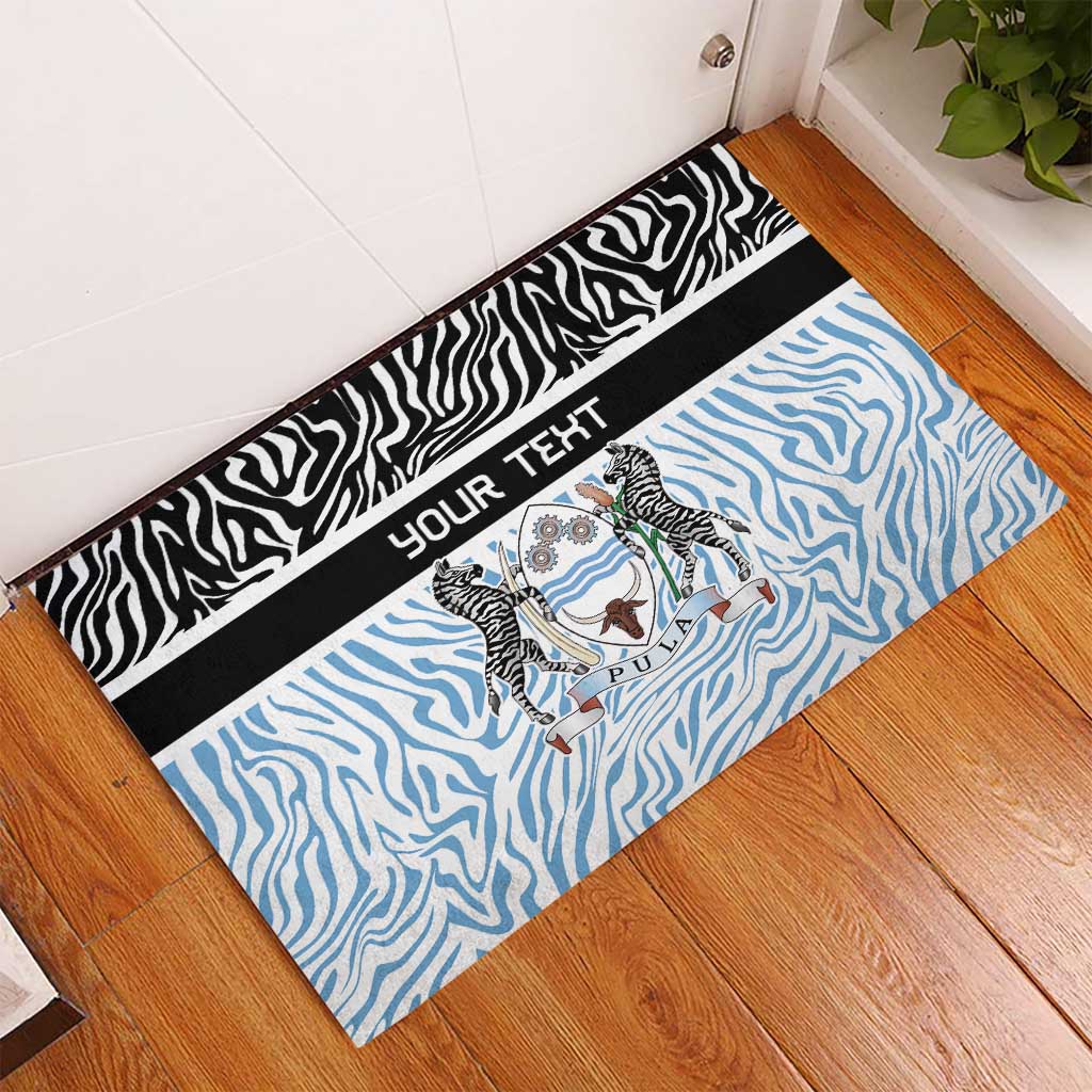 Botswana Personalized Rubber Doormat African Zebra Skins Pattern - African Pride