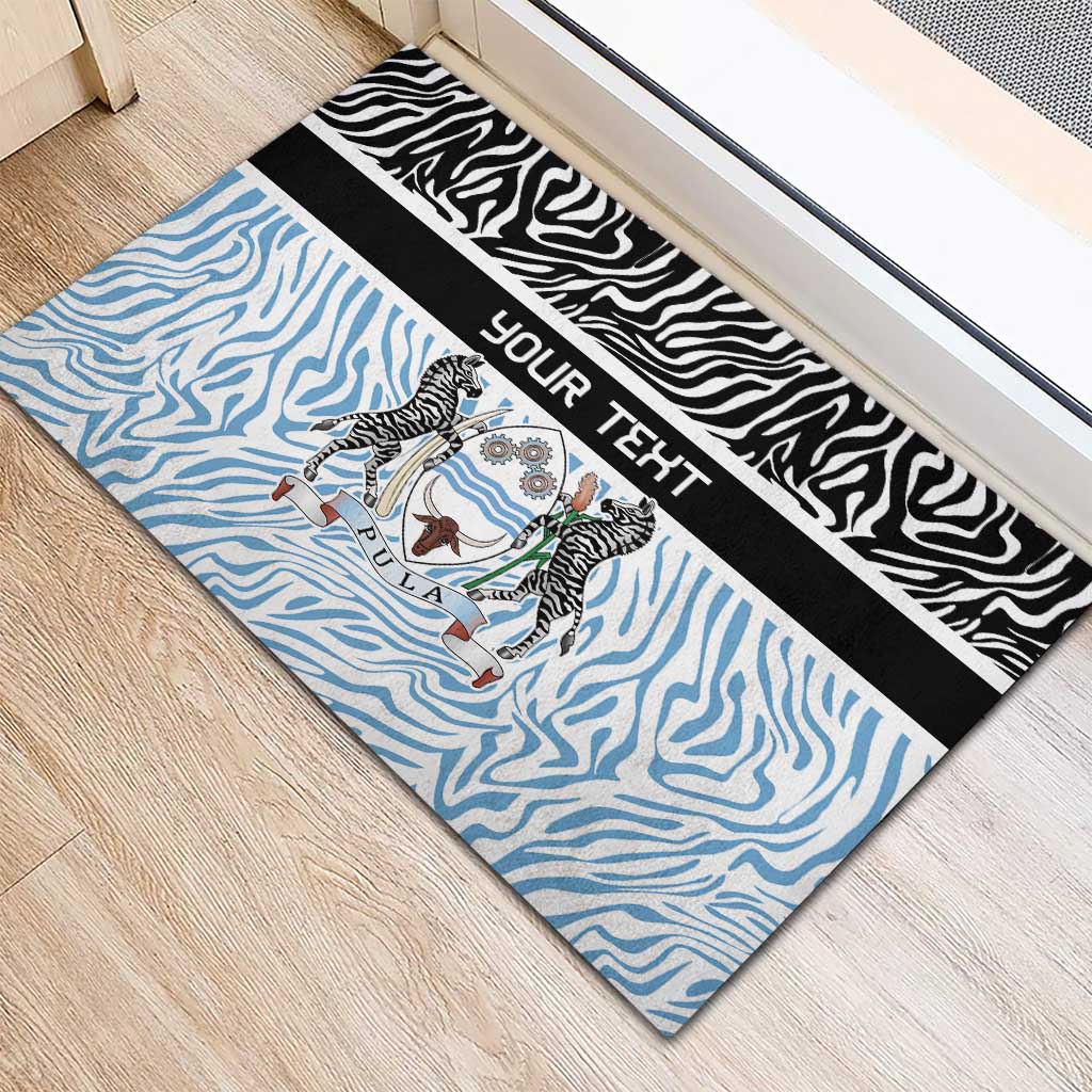 Botswana Personalized Rubber Doormat African Zebra Skins Pattern - African Pride
