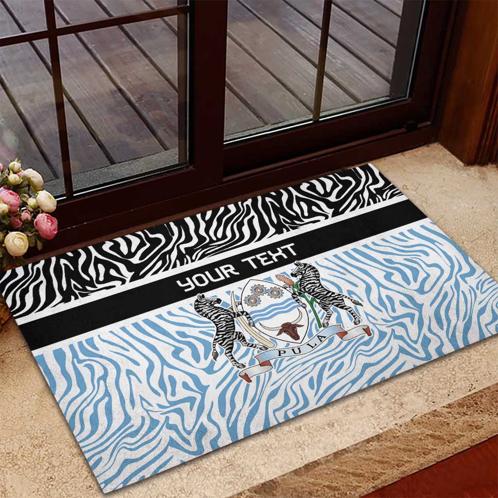 Botswana Personalized Rubber Doormat African Zebra Skins Pattern - African Pride