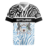Botswana Personalized Rugby Jersey African Zebra Skins Pattern - African Pride