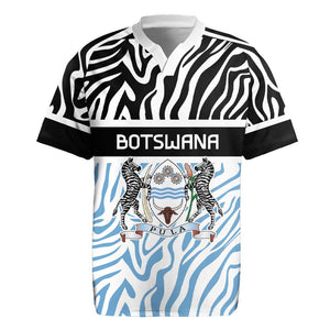 Botswana Personalized Rugby Jersey African Zebra Skins Pattern - African Pride