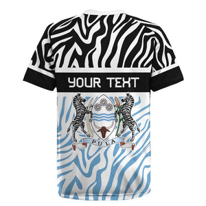 Botswana Personalized Rugby Jersey African Zebra Skins Pattern - African Pride