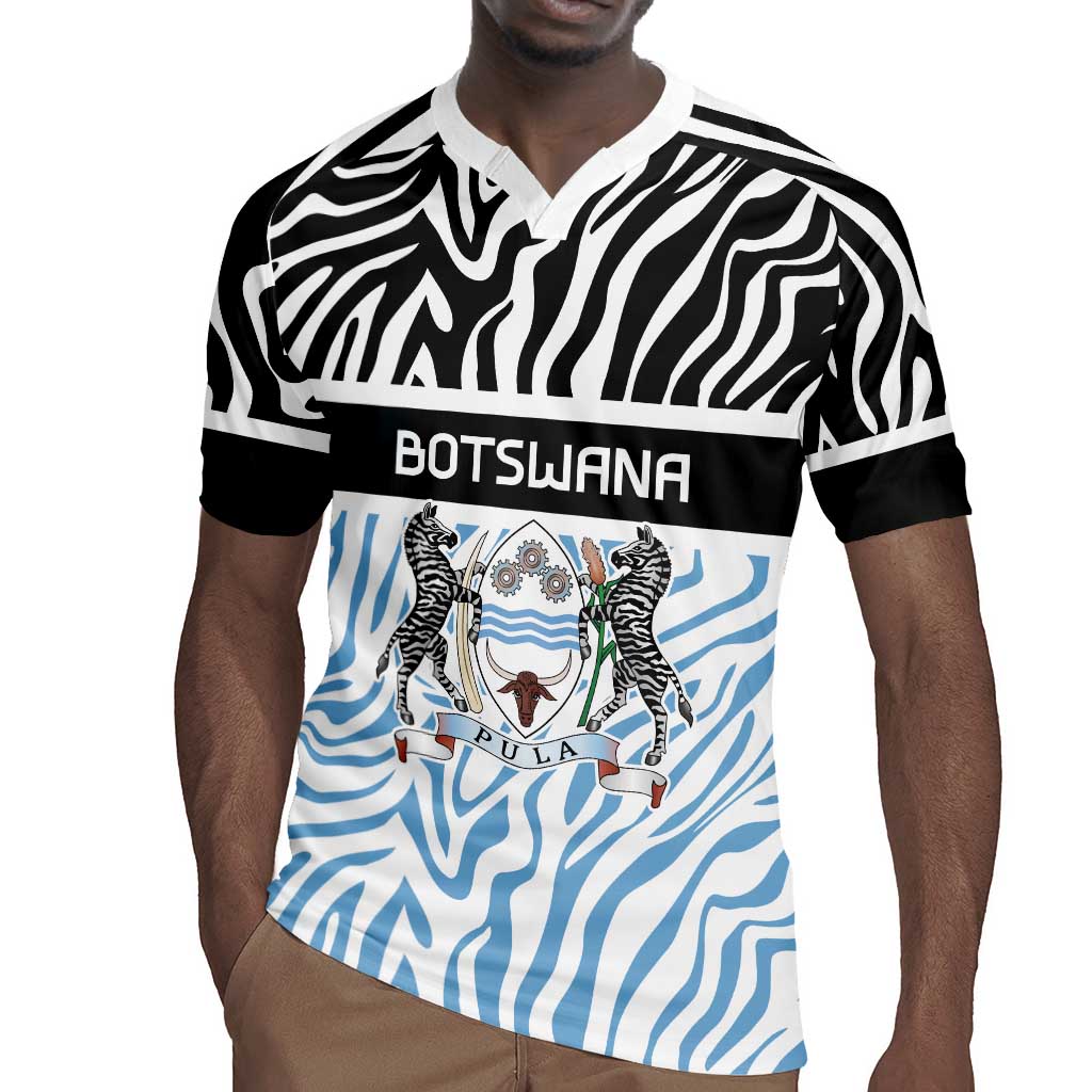 Botswana Personalized Rugby Jersey African Zebra Skins Pattern - African Pride