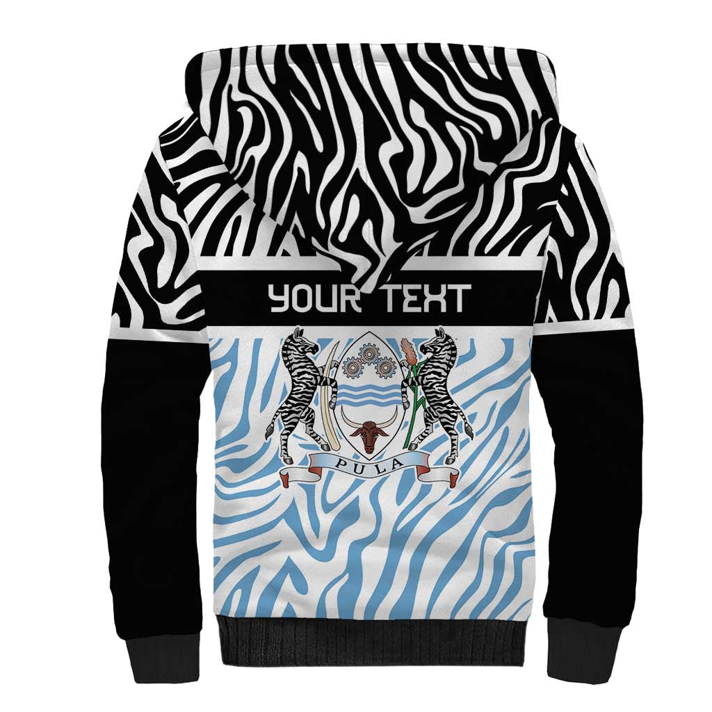 Botswana Personalized Sherpa Hoodie African Zebra Skins Pattern - African Pride
