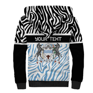 Botswana Personalized Sherpa Hoodie African Zebra Skins Pattern - African Pride
