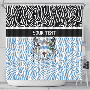 Botswana Personalized Shower Curtain African Zebra Skins Pattern - African Pride