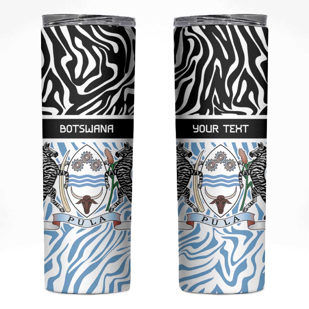 Botswana Personalized Skinny Tumbler African Zebra Skins Pattern - African Pride
