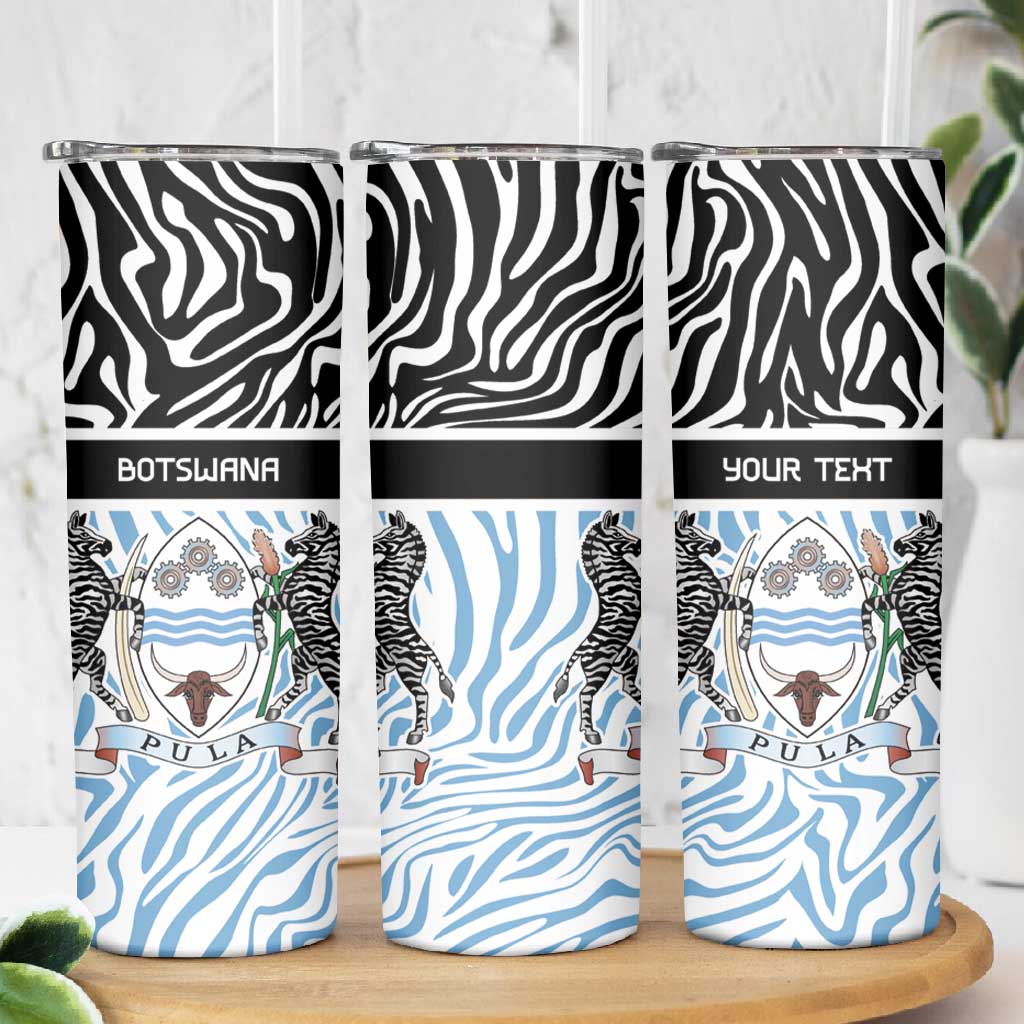 Botswana Personalized Skinny Tumbler African Zebra Skins Pattern - African Pride
