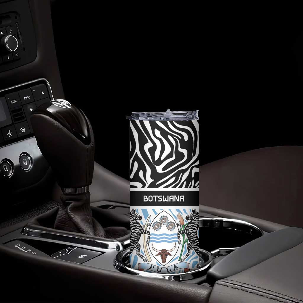 Botswana Personalized Skinny Tumbler African Zebra Skins Pattern - African Pride