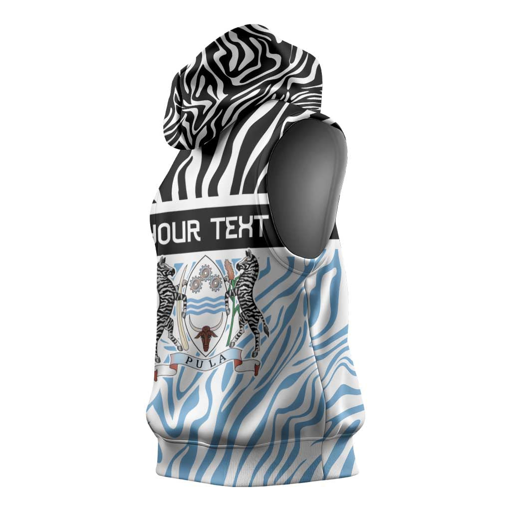 Botswana Personalized Sleeveless Hoodie African Zebra Skins Pattern - African Pride