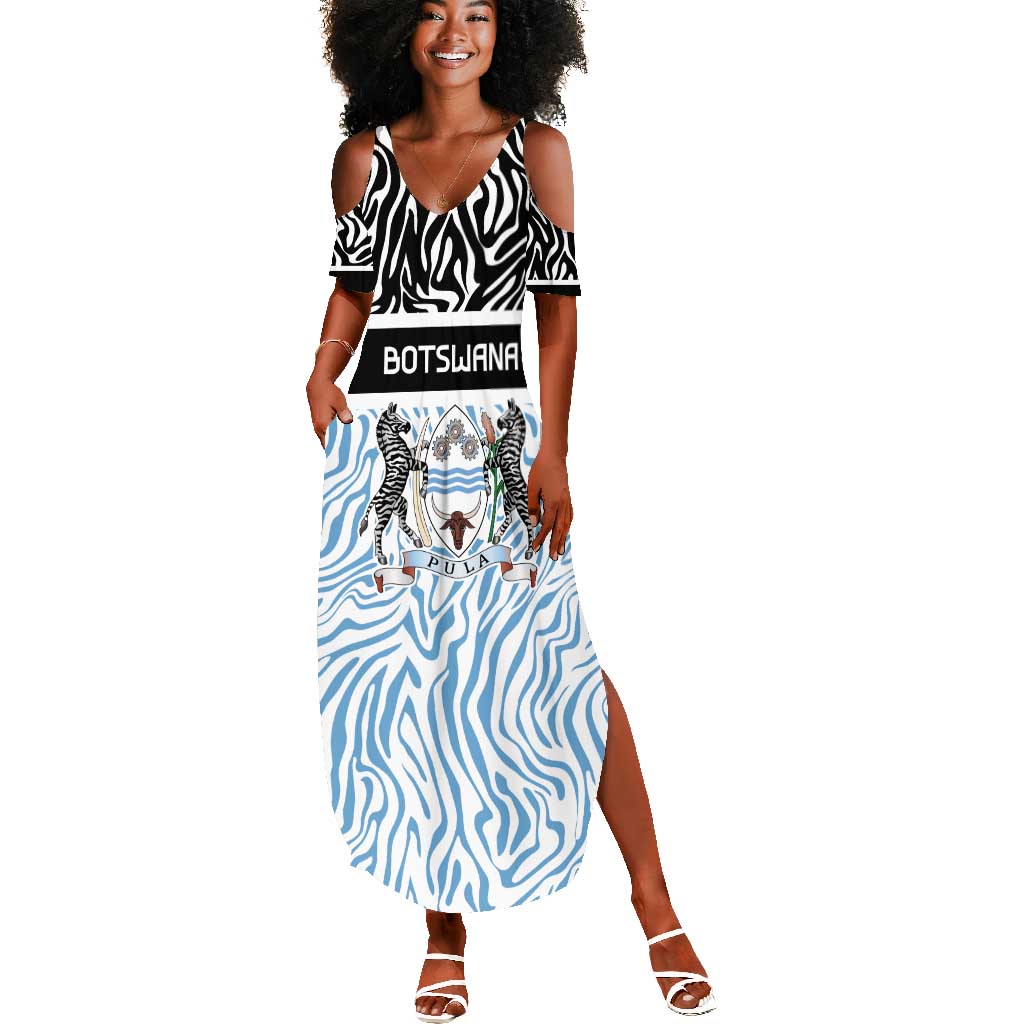 Botswana Personalized Summer Maxi Dress African Zebra Skins Pattern - African Pride