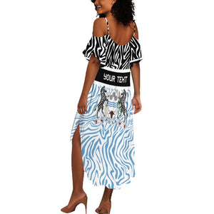 Botswana Personalized Summer Maxi Dress African Zebra Skins Pattern - African Pride