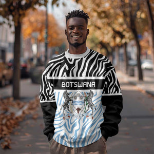 Botswana Personalized Sweatshirt African Zebra Skins Pattern - African Pride