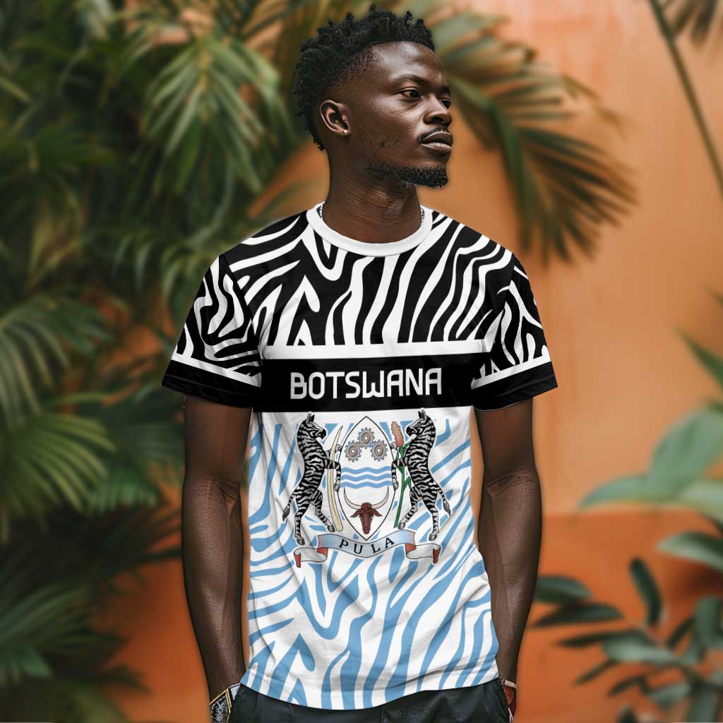 Botswana Personalized T shirt African Zebra Skins Pattern - African Pride