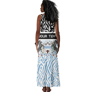 Botswana Personalized Tank Maxi Dress African Zebra Skins Pattern - African Pride
