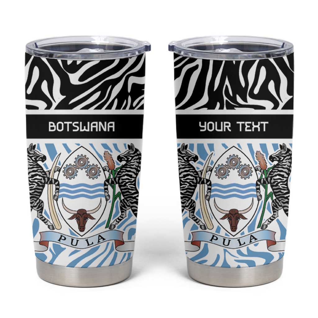 Botswana Personalized Tumbler Cup African Zebra Skins Pattern - African Pride
