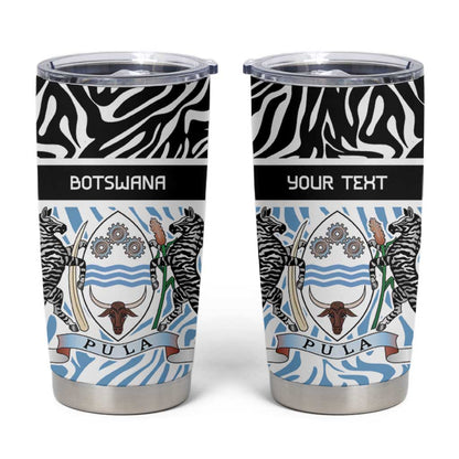 Botswana Personalized Tumbler Cup African Zebra Skins Pattern - African Pride
