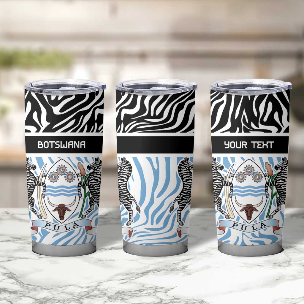 Botswana Personalized Tumbler Cup African Zebra Skins Pattern - African Pride
