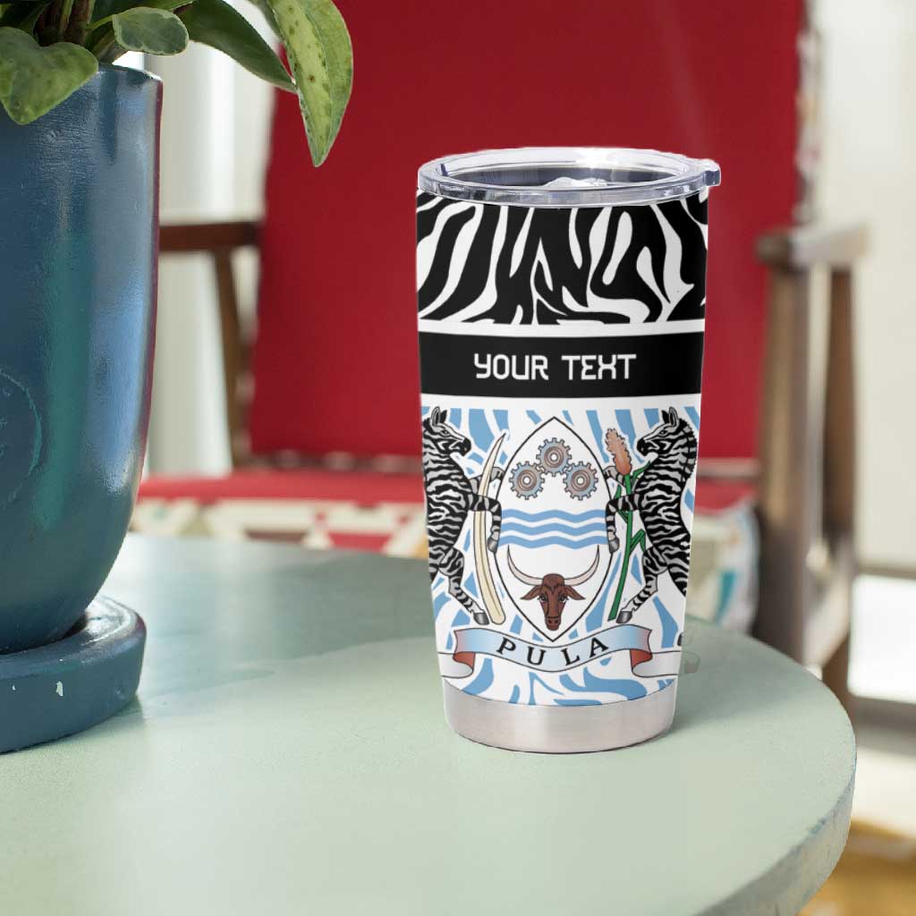 Botswana Personalized Tumbler Cup African Zebra Skins Pattern - African Pride